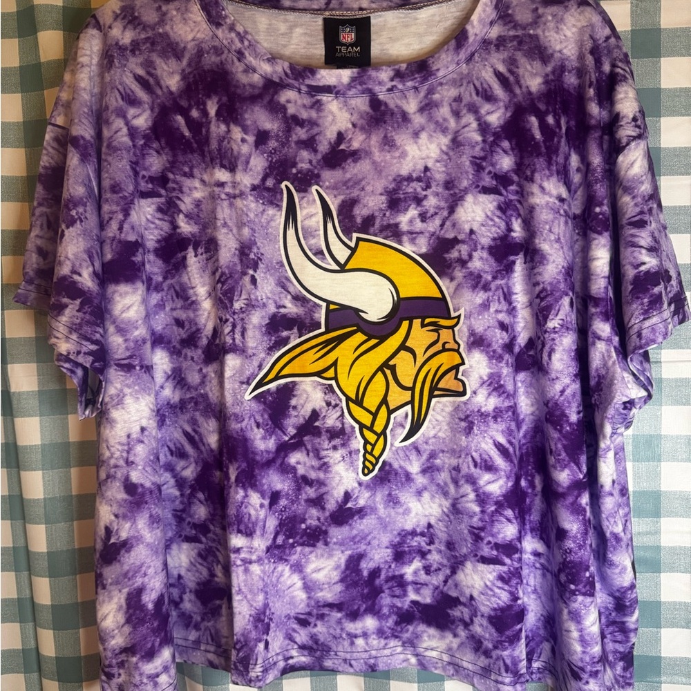 NFL Women's Minnisota Vikings Purple and Gold Tie-Dye Jersey